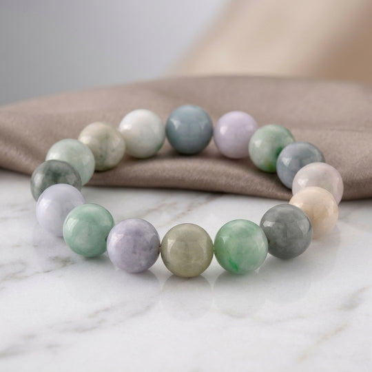EXTREM SELTEN Mehrfarbig Jade Armband Flexibles cm ca. 310.00 ct