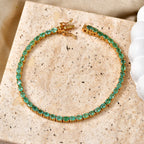 D'Joy AAA Kagem Sambischer Smaragd Armband ca. 19 cm 925 Silber 750 Gelbgold vermeil ca. 7,13 ct.