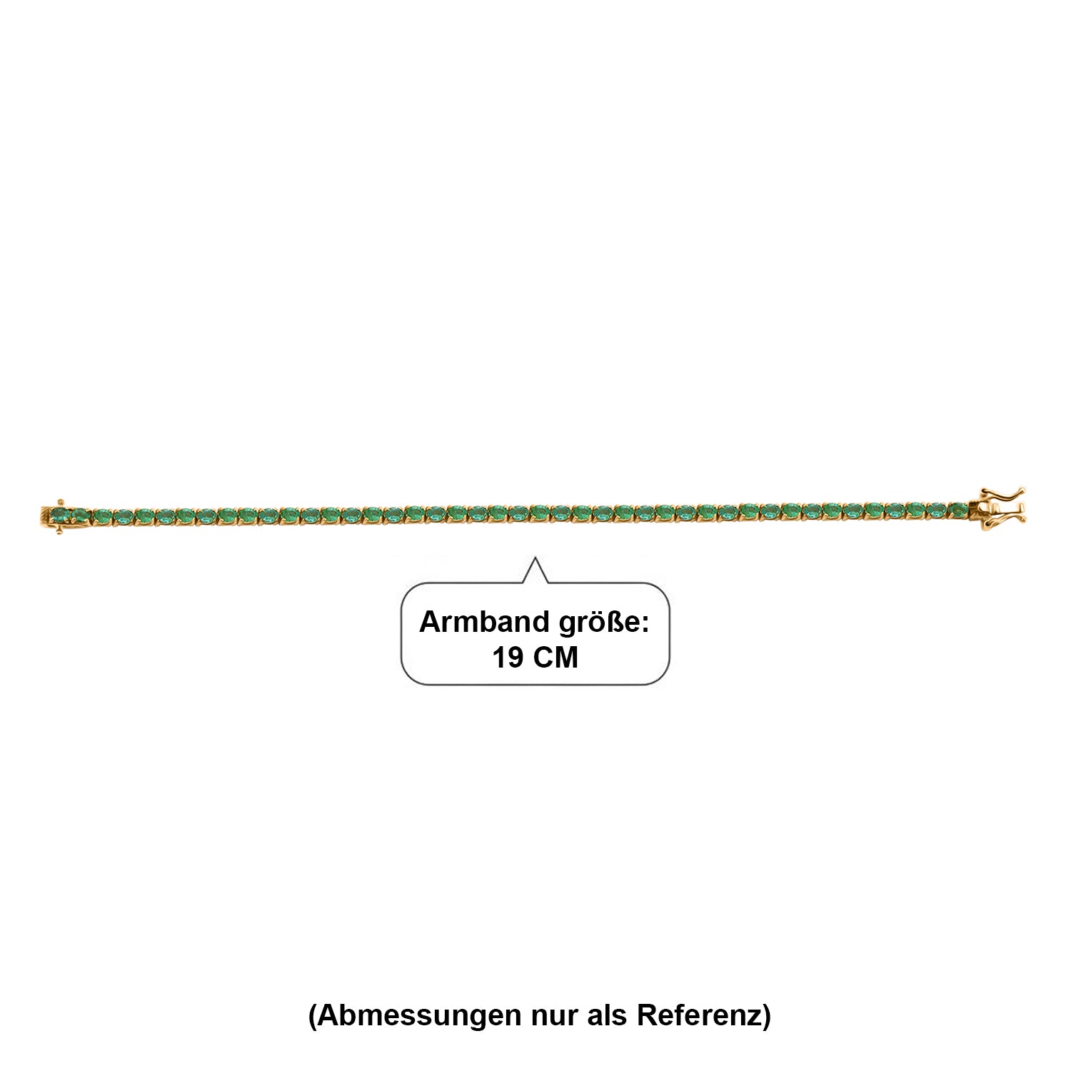 D'Joy AAA Kagem Sambischer Smaragd Armband ca. 19 cm 925 Silber 750 Gelbgold vermeil ca. 7,13 ct.