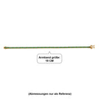 D'Joy AAA Kagem Sambischer Smaragd Armband ca. 19 cm 925 Silber 750 Gelbgold vermeil ca. 7,13 ct.