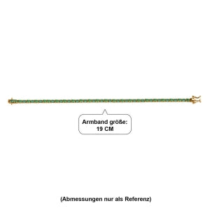 D'Joy AAA Kagem Sambischer Smaragd Armband ca. 19 cm 925 Silber 750 Gelbgold vermeil ca. 7,13 ct.