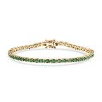 D'Joy AAA Kagem Sambischer Smaragd Armband ca. 19 cm 925 Silber 750 Gelbgold vermeil ca. 7,13 ct.