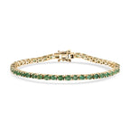 D'Joy AAA Kagem Sambischer Smaragd Armband ca. 19 cm 925 Silber 750 Gelbgold vermeil ca. 7,13 ct.