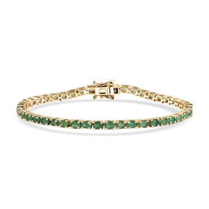 D'Joy AAA Kagem Sambischer Smaragd Armband ca. 19 cm 925 Silber 750 Gelbgold vermeil ca. 7,13 ct.
