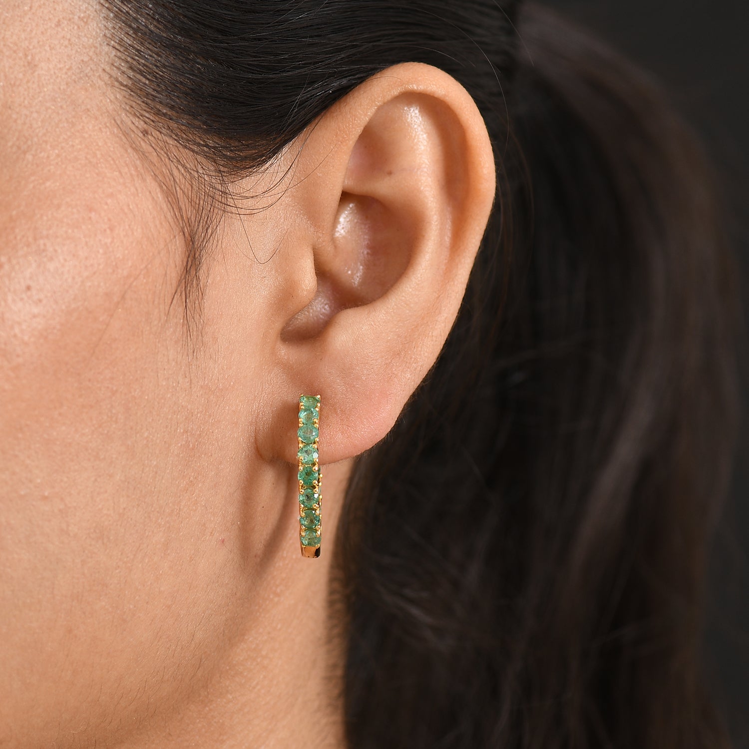 D'Joy AAA Kagem Sambischer Smaragd Ohrringe 925 Silber 750 Gelbgold vermeil ca. 3,02 ct.