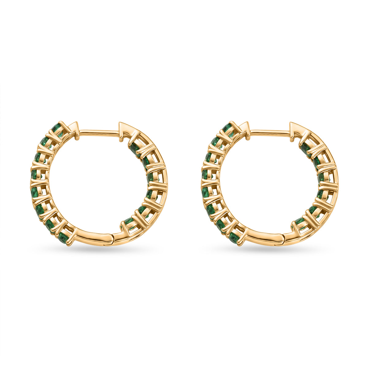 D'Joy AAA Kagem Sambischer Smaragd Ohrringe 925 Silber 750 Gelbgold vermeil ca. 3,02 ct.