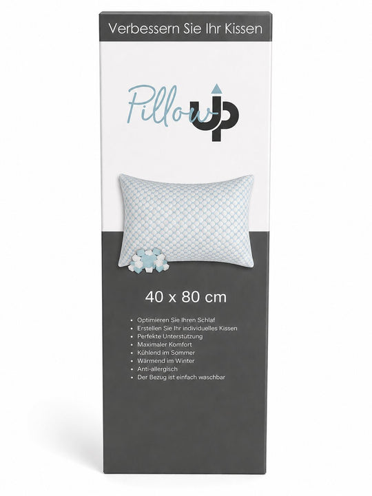 PillowUp Ganzjahreskissen mit kühlendem und wärmendem Komfort, 40x80 cm