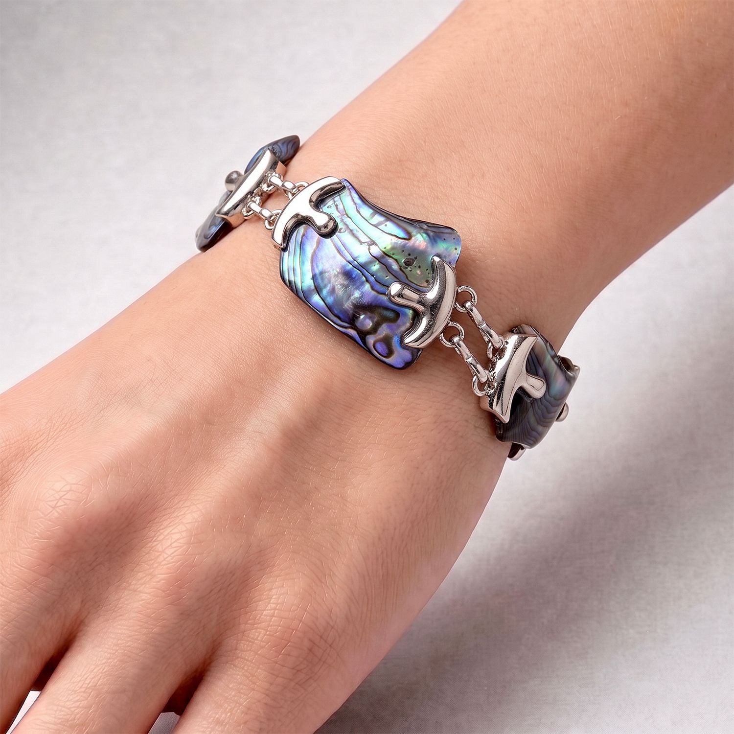 Abalone Muschel Armband, flexibel, Nickelfreies Messing ca. 65.00 ct