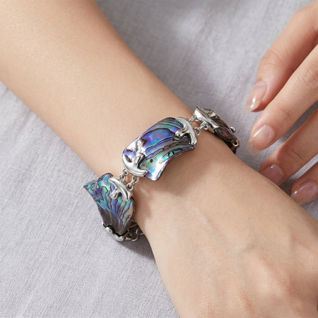 Abalone Muschel Armband, flexibel, Nickelfreies Messing ca. 65.00 ct