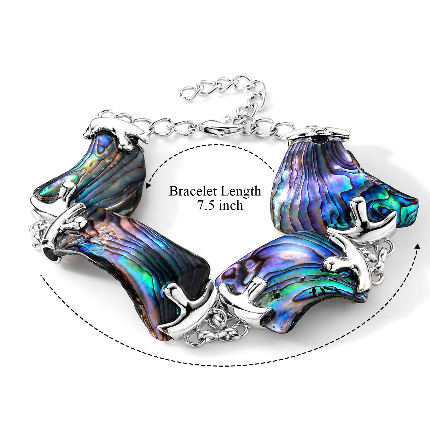 Abalone Muschel Armband, flexibel, Nickelfreies Messing ca. 65.00 ct