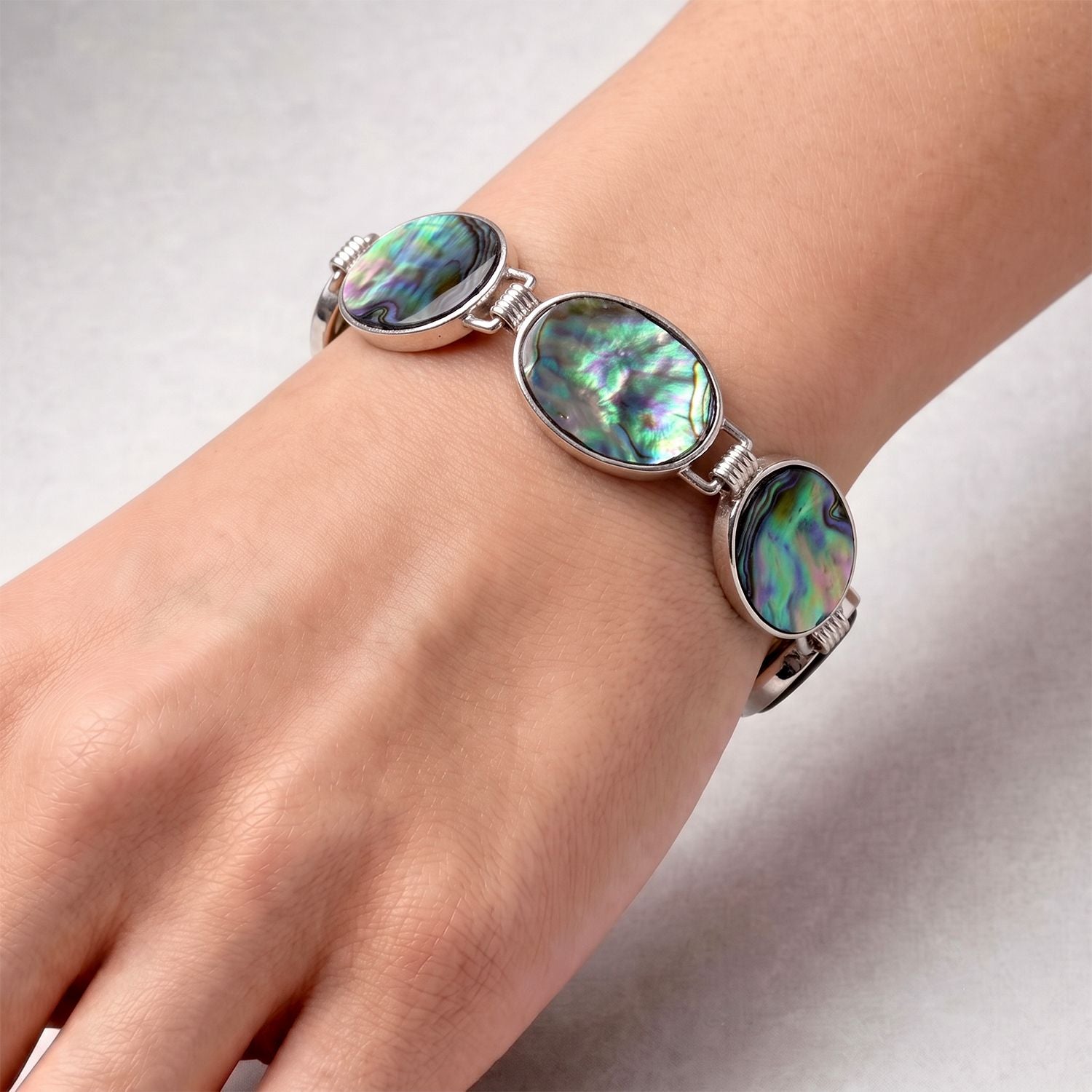 Abalone Muschel Armband ca. Flexibles cm Nickelfreies Messing ca. 45.00 ct