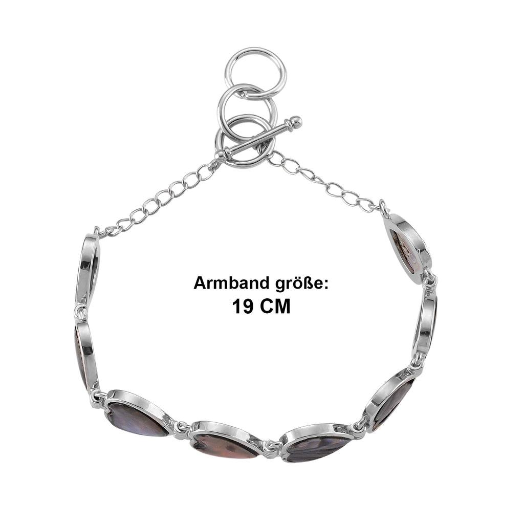 Abalone Muschel Armband ca. Flexibles cm Nickelfreies Messing ca. 50.00 ct