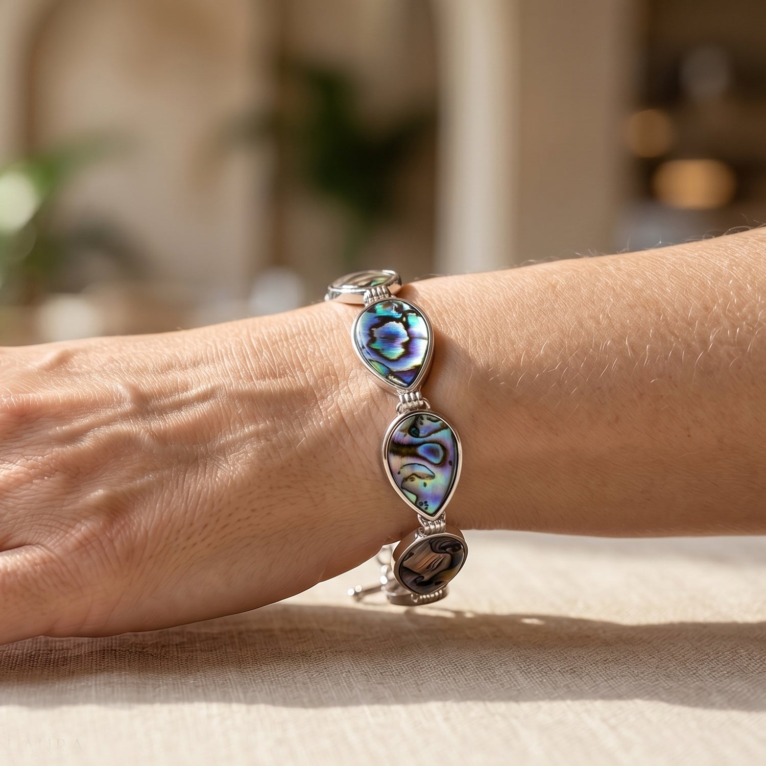 Abalone Muschel Armband ca. Flexibles cm Nickelfreies Messing ca. 55.00 ct