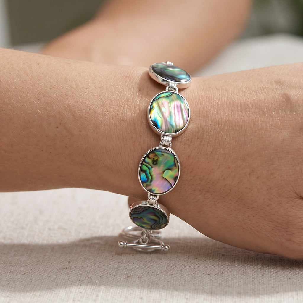 Abalone Muschel Armband ca. Flexibles cm Nickelfreies Messing ca. 45.00 ct