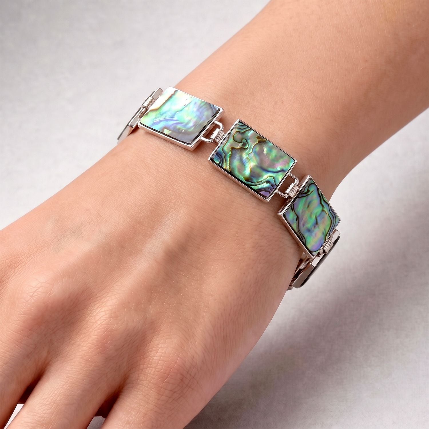 Abalone Muschel Armband ca. Flexibles cm Nickelfreies Messing ca. 60.00 ct