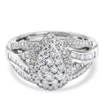 LUXURIANT DIAMOND - Lab Grown Diamant SI-GH SGL zertifiziert Ring 925 Silber Rhodiniert (Größe 19.00) ca. 1.00 ct
