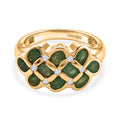 IDAR OBERSTEIN CLOSE OUT - D'Joy Socoto Smaragd, Weißer Zirkon Ring 925 Silber 750 Gelbgold vermeil (Größe 17.00) ca. 2.39 ct