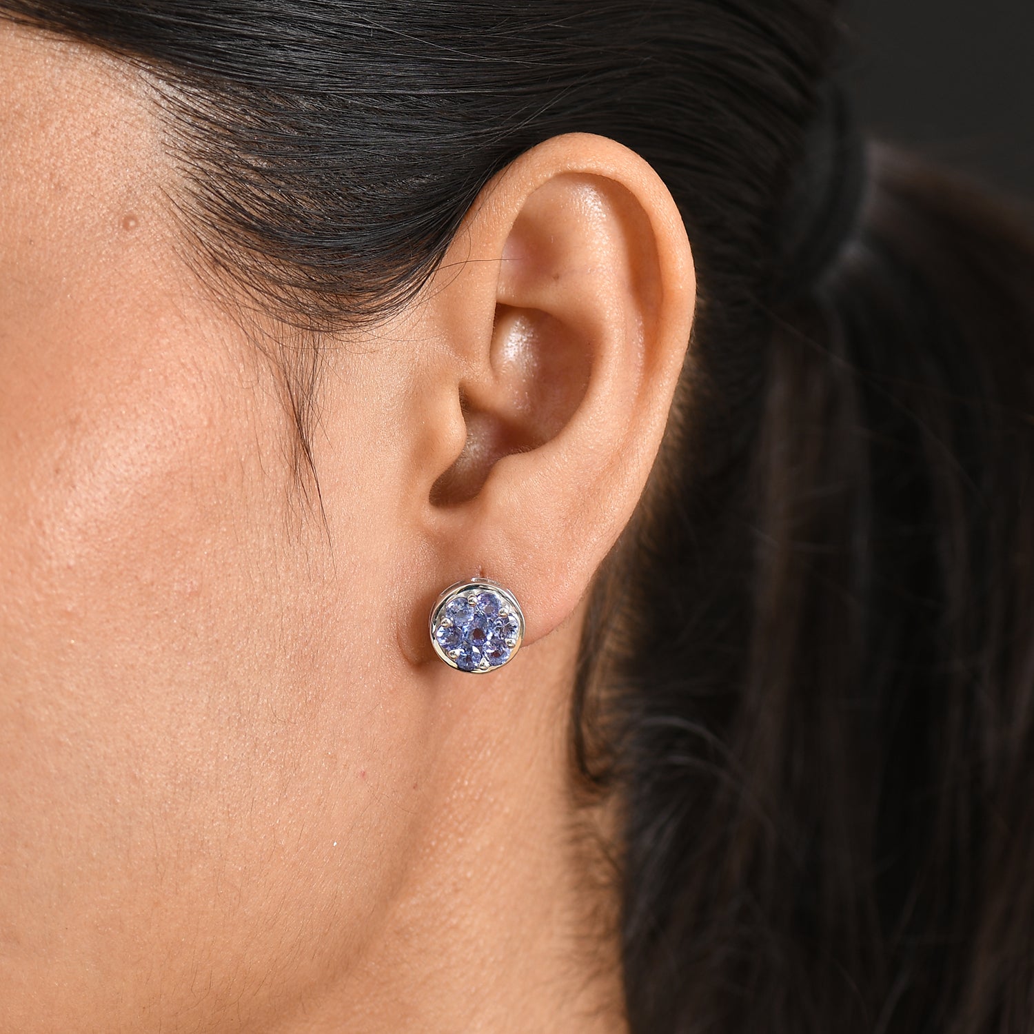 D'Joy AA Tansanit Ohrringe 925 Silber Platiniert ca. 1.81 ct
