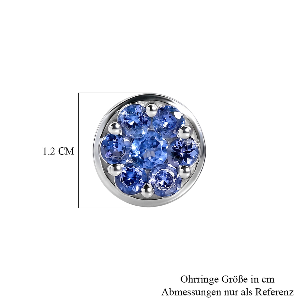 D'Joy AA Tansanit Ohrringe 925 Silber Platiniert ca. 1.81 ct