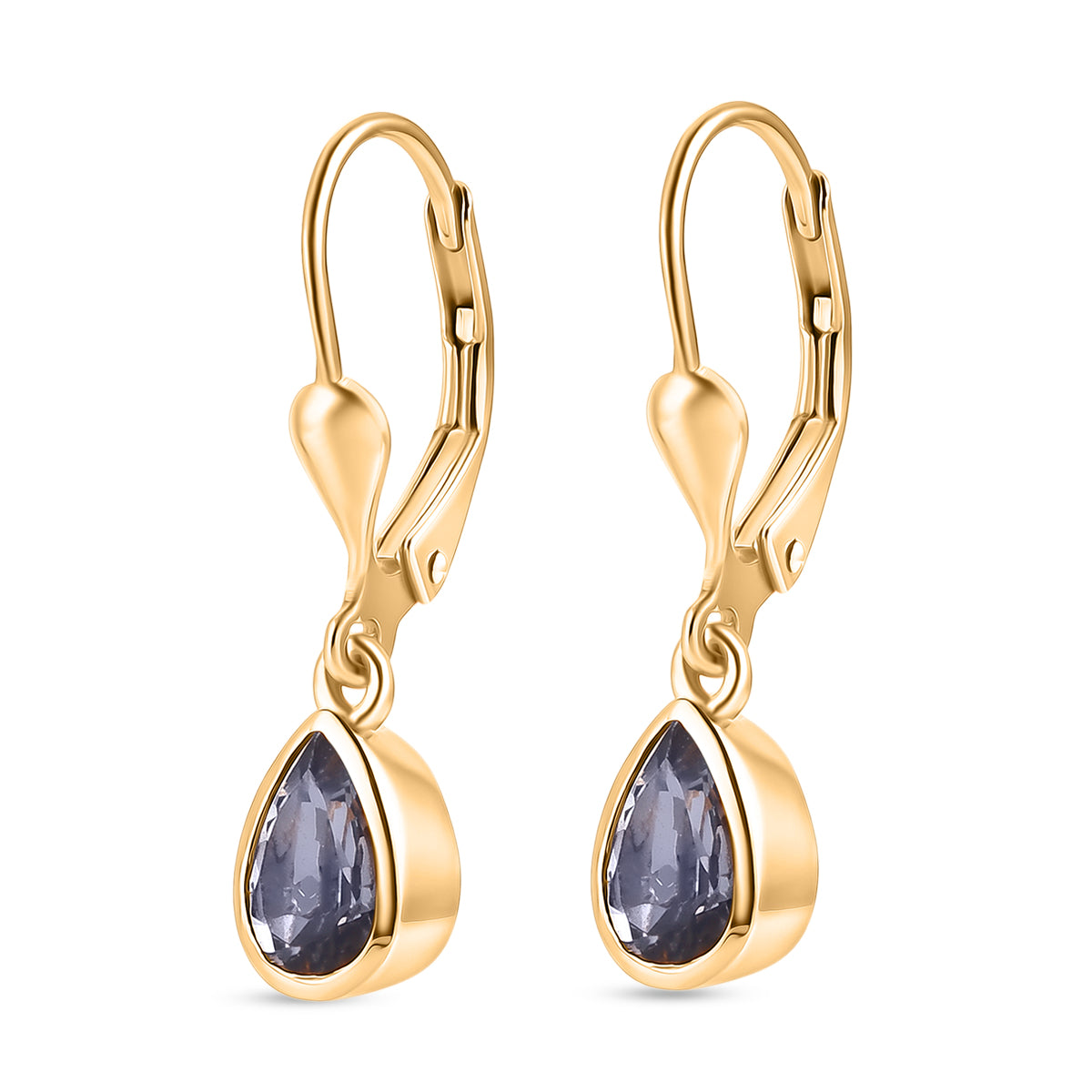 D'Joy Pfau Tansanit Ohrringe 925 Silber 750 Gelbgold vermeil ca. 1.44 ct