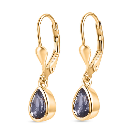 D'Joy Pfau Tansanit Ohrringe 925 Silber 750 Gelbgold vermeil ca. 1.44 ct