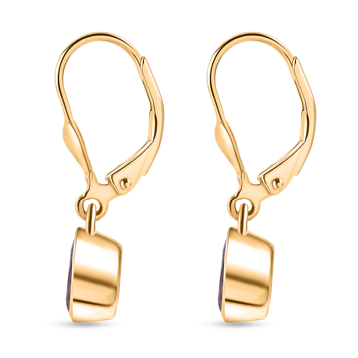 D'Joy Pfau Tansanit Ohrringe 925 Silber 750 Gelbgold vermeil ca. 1.44 ct
