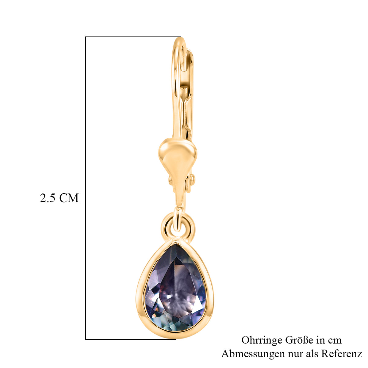 D'Joy Pfau Tansanit Ohrringe 925 Silber 750 Gelbgold vermeil ca. 1.44 ct
