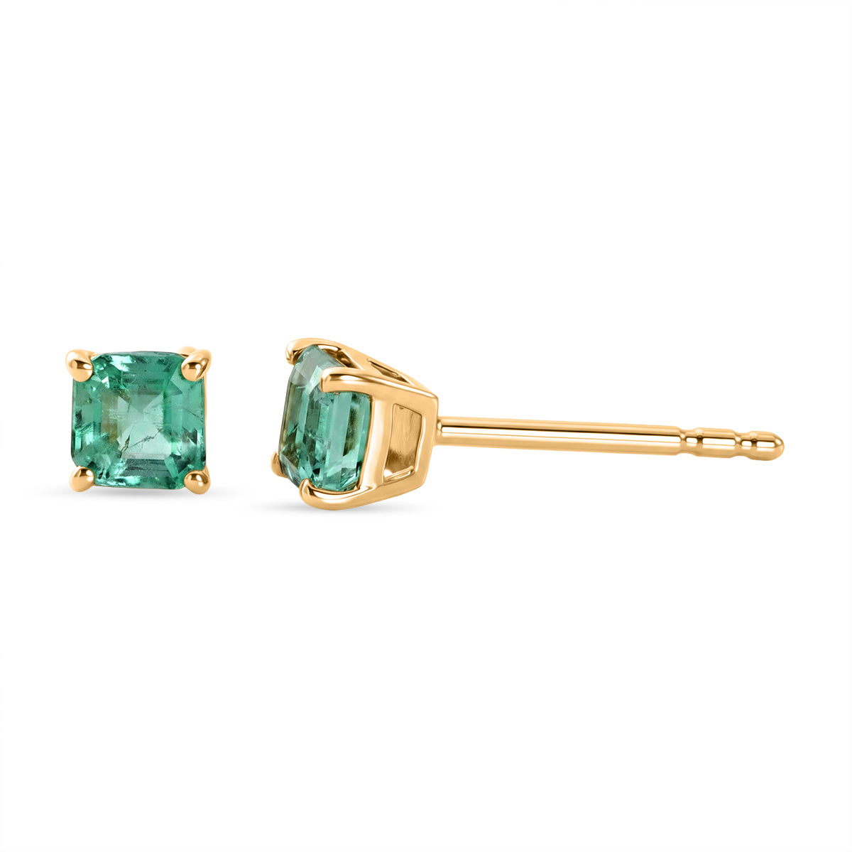 D'Joy AAA Kagem Sambischer Smaragd Ohrringe 925 Silber 750 Gelbgold vermeil ca. 0.64 ct