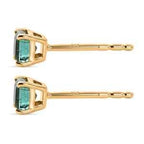 D'Joy AAA Kagem Sambischer Smaragd Ohrringe 925 Silber 750 Gelbgold vermeil ca. 0.64 ct