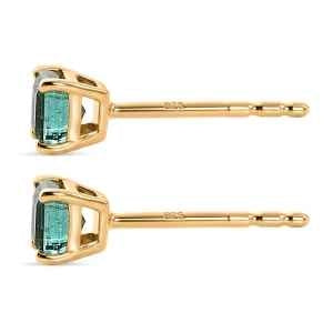 D'Joy AAA Kagem Sambischer Smaragd Ohrringe 925 Silber 750 Gelbgold vermeil ca. 0.64 ct