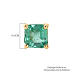 D'Joy AAA Kagem Sambischer Smaragd Ohrringe 925 Silber 750 Gelbgold vermeil ca. 0.64 ct