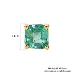 D'Joy AAA Kagem Sambischer Smaragd Ohrringe 925 Silber 750 Gelbgold vermeil ca. 0.64 ct