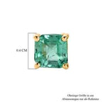 D'Joy AAA Kagem Sambischer Smaragd Ohrringe 925 Silber 750 Gelbgold vermeil ca. 0.64 ct