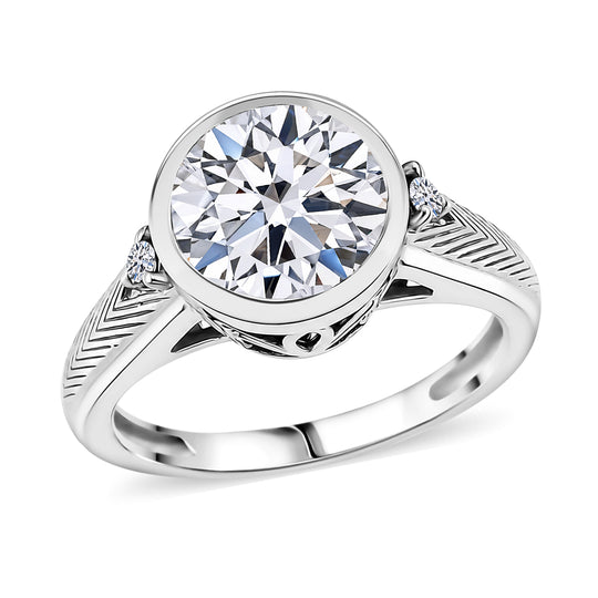 LUXURIANT  SGL zertifizierter SI-GH Labor Diamant Ring, 925 Silber rhodiniert - 3,11 ct.