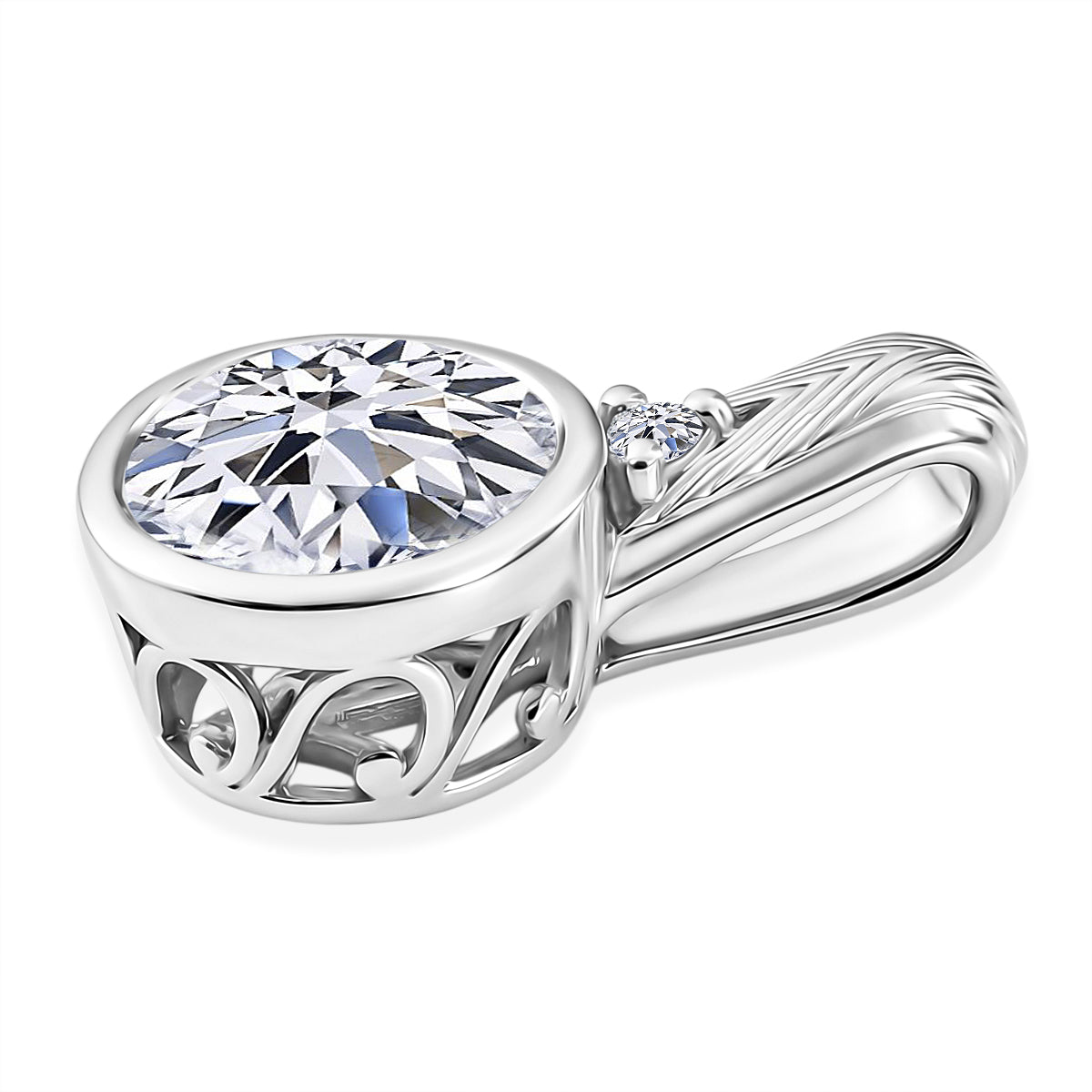 LUXURIANT DIAMOND - Lab Grown Diamant SI-GH Anhänger 925 Silber Rhodiniert (10-15 Werktage Lieferzeit) ca. 3,07 ct.