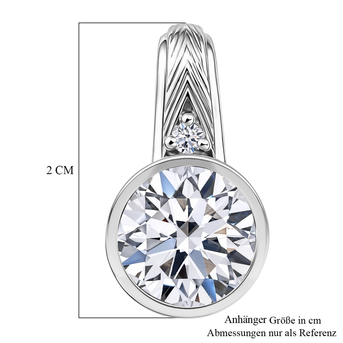 LUXURIANT DIAMOND - Lab Grown Diamant SI-GH Anhänger 925 Silber Rhodiniert (10-15 Werktage Lieferzeit) ca. 3,07 ct.