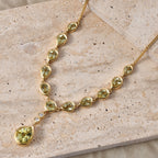 D'Joy AAA Ouro Verde-Quarz Halskette ca. 45 cm 925 Silber 750 Gelbgold vermeil ca. 11,08 ct.
