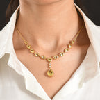 D'Joy AAA Ouro Verde-Quarz Halskette ca. 45 cm 925 Silber 750 Gelbgold vermeil ca. 11,08 ct.