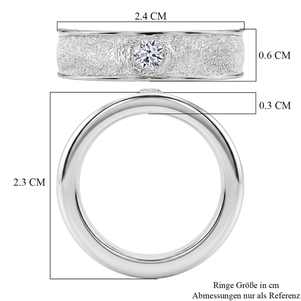 LUXURIANT DIAMOND - Lab Grown Diamant SI-GH Ring 925 Silber Rhodiniert (Größe 20.00) ca. 0,20 ct