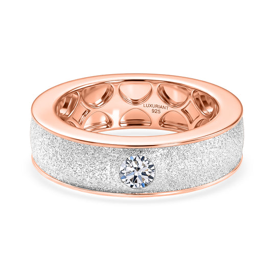 LUXURIANT DIAMOND - Lab Grown Diamant SI-GH Ring 925 Silber Rhodiniert und 750 Gelbgold Vermeil (Größe 17.00) ca. 0,20 ct