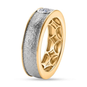 LUXURIANT DIAMOND - Lab Grown Diamant SI-GH Ring 925 Silber Rhodiniert und 750 Gelbgold Vermeil (Größe 17.00) ca. 0,20 ct