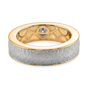 LUXURIANT DIAMOND - Lab Grown Diamant SI-GH Ring 925 Silber Rhodiniert und 750 Gelbgold Vermeil (Größe 17.00) ca. 0,20 ct
