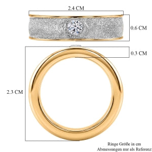 LUXURIANT DIAMOND - Lab Grown Diamant SI-GH Ring 925 Silber Rhodiniert und 750 Gelbgold Vermeil (Größe 17.00) ca. 0,20 ct