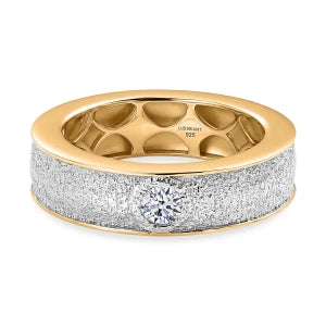 LUXURIANT DIAMOND - Lab Grown Diamant SI-GH Ring 925 Silber Rhodiniert und 750 Gelbgold Vermeil (Größe 17.00) ca. 0,20 ct