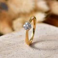 LUXURIANT SI-GH Labor Diamant Ring, 925 Silber 750 Gelbgold Vermeil - 0,20 ct.