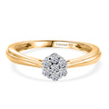 LUXURIANT SI-GH Labor Diamant Ring, 925 Silber 750 Gelbgold Vermeil - 0,20 ct.