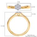 LUXURIANT DIAMOND - Lab Grown Diamant SI-GH Ring 925 Silber 750 Gelbgold vermeil (Größe 17.00) ca. 0,20 ct