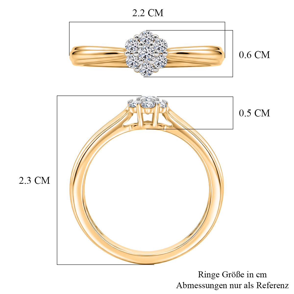 Rhodiniert und 750 Gelbgold Vermeil