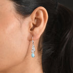 D'Joy Larimar, Himmelblauer Topas Ohrringe 925 Silber Rhodiniert ca. 2.34 ct