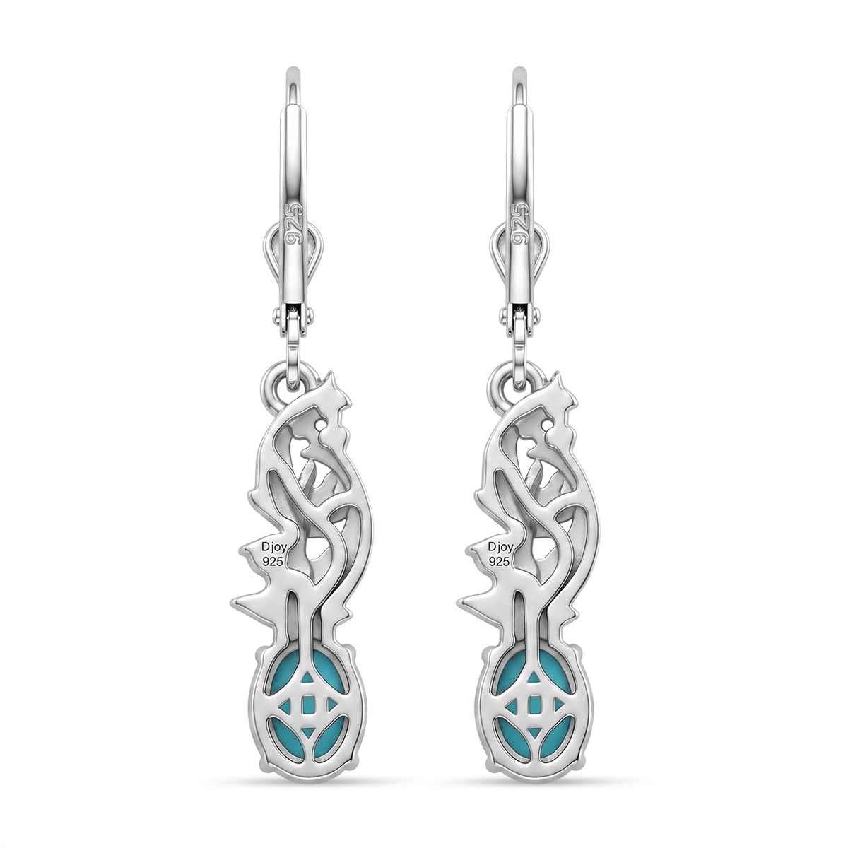 D'Joy Larimar, Himmelblauer Topas Ohrringe 925 Silber Rhodiniert ca. 2.34 ct